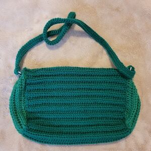 Green Crochet Shoulder Bag
